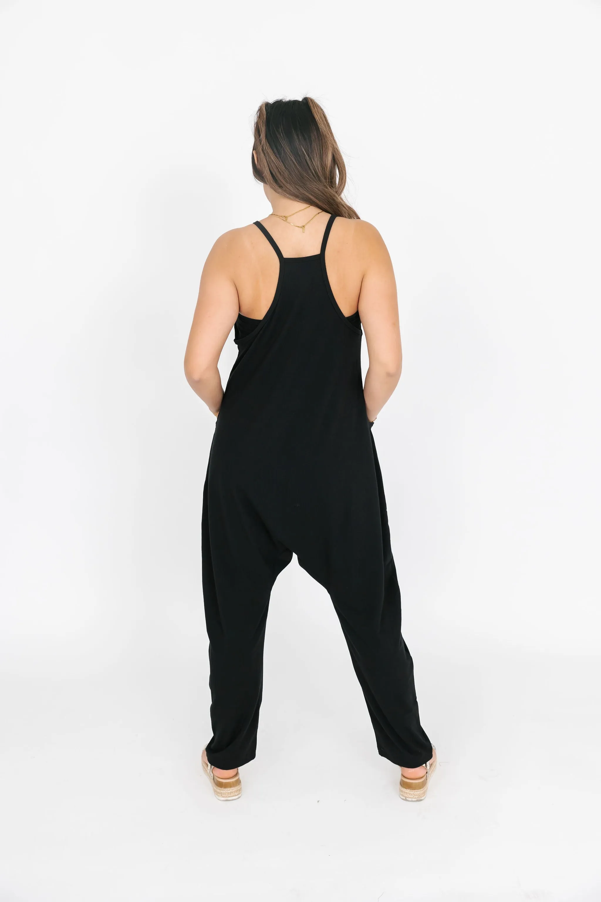 Abigael Romper in Midnight Black
