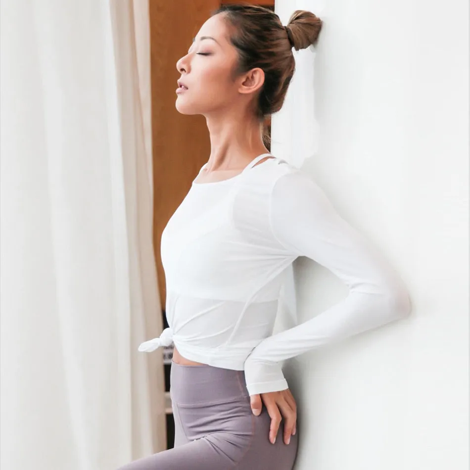 Backless Cross Yoga Fitness T-Shirt