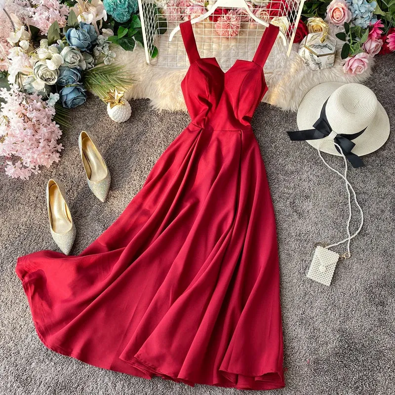 Backless Padded Vintage Halter Dress