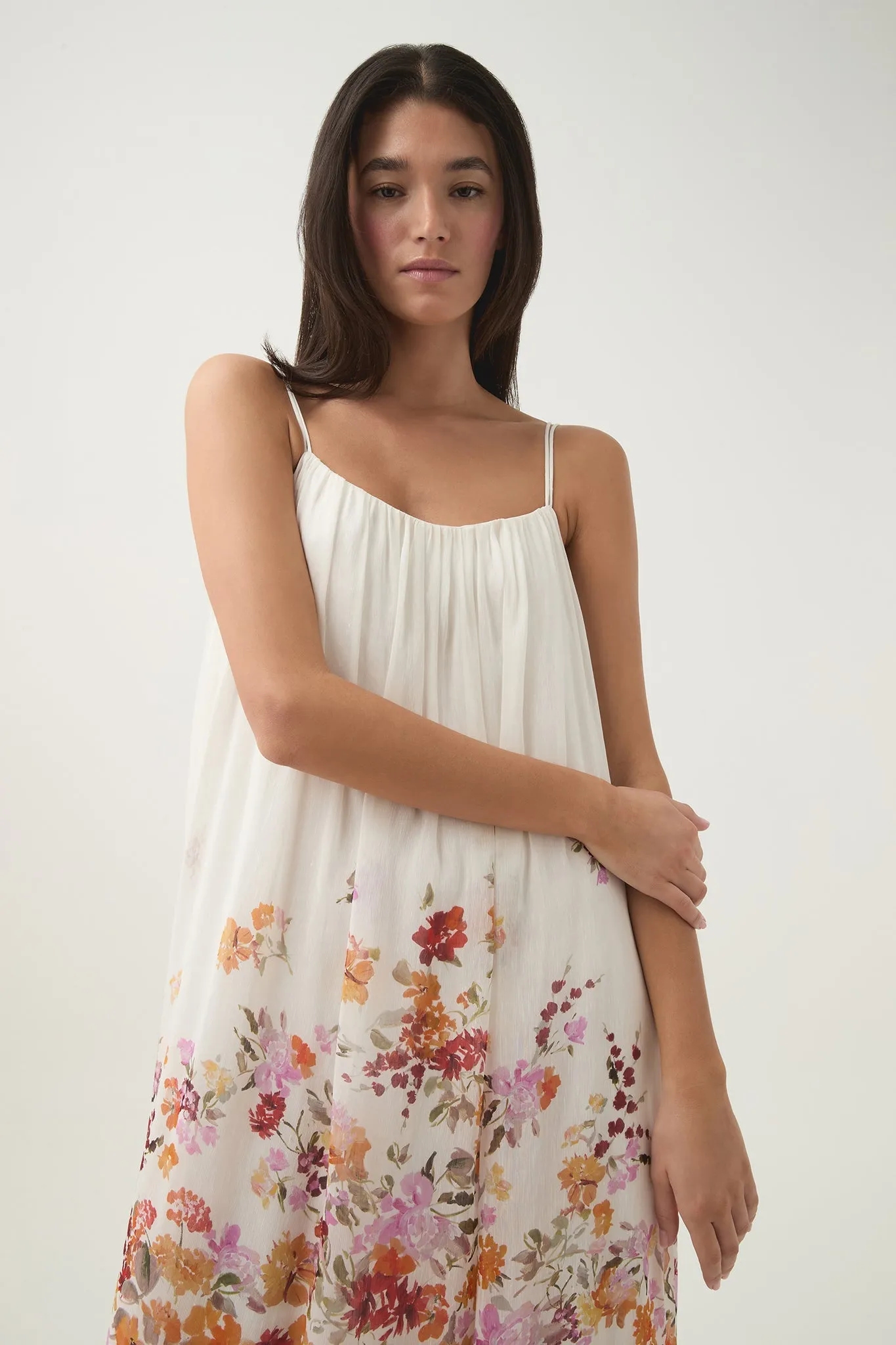 Boeri Border Print Midi Dress - Flora Natura