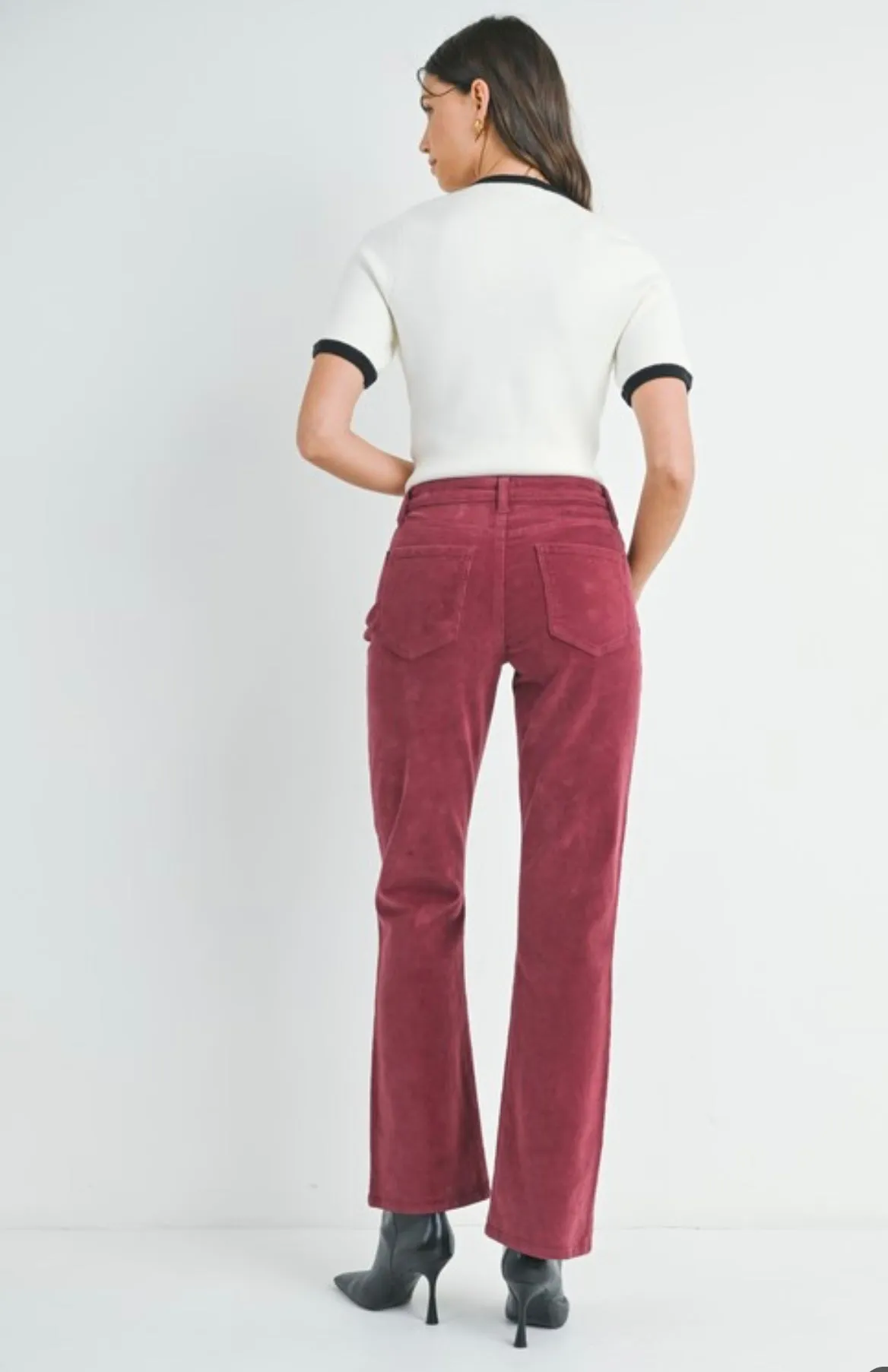 Burgandy Slim Corduroy Jean
