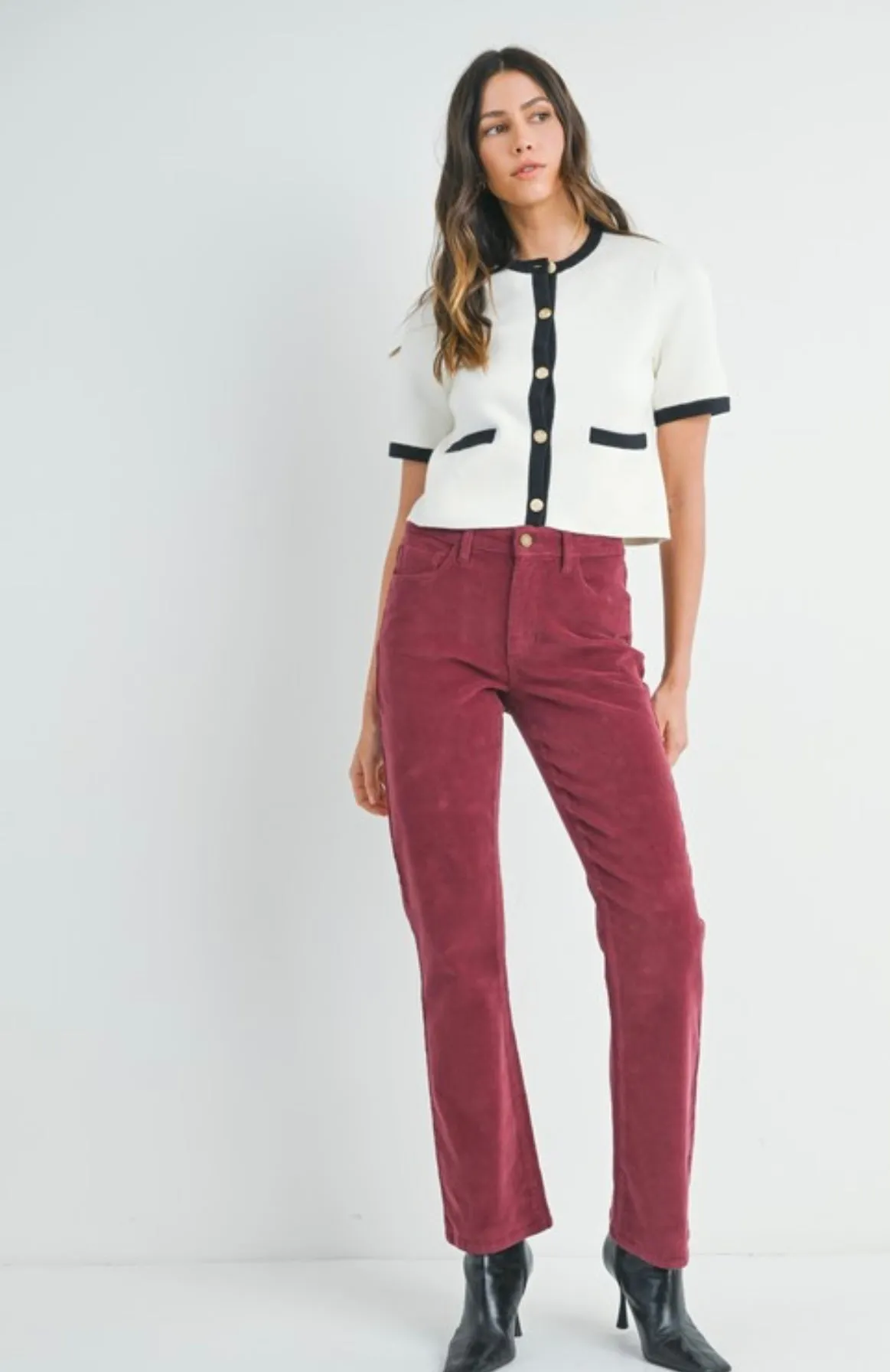 Burgandy Slim Corduroy Jean
