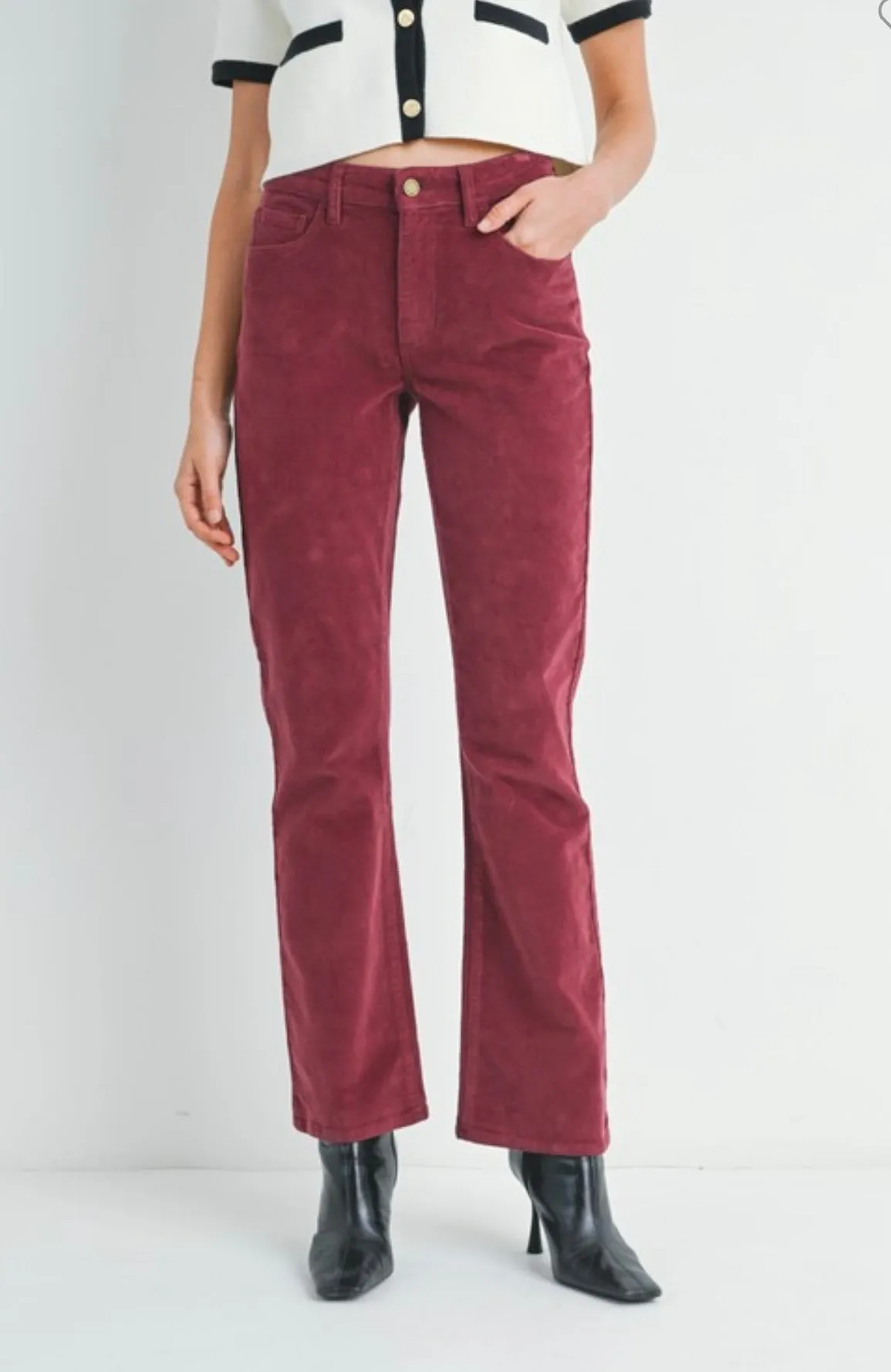Burgandy Slim Corduroy Jean