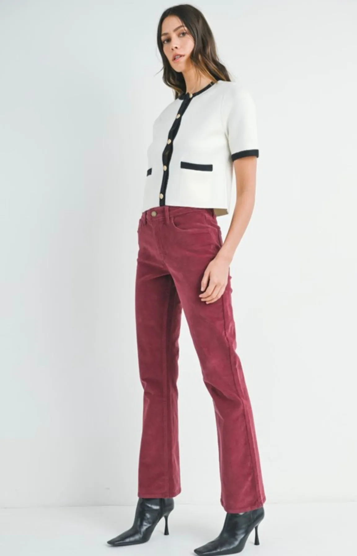 Burgandy Slim Corduroy Jean