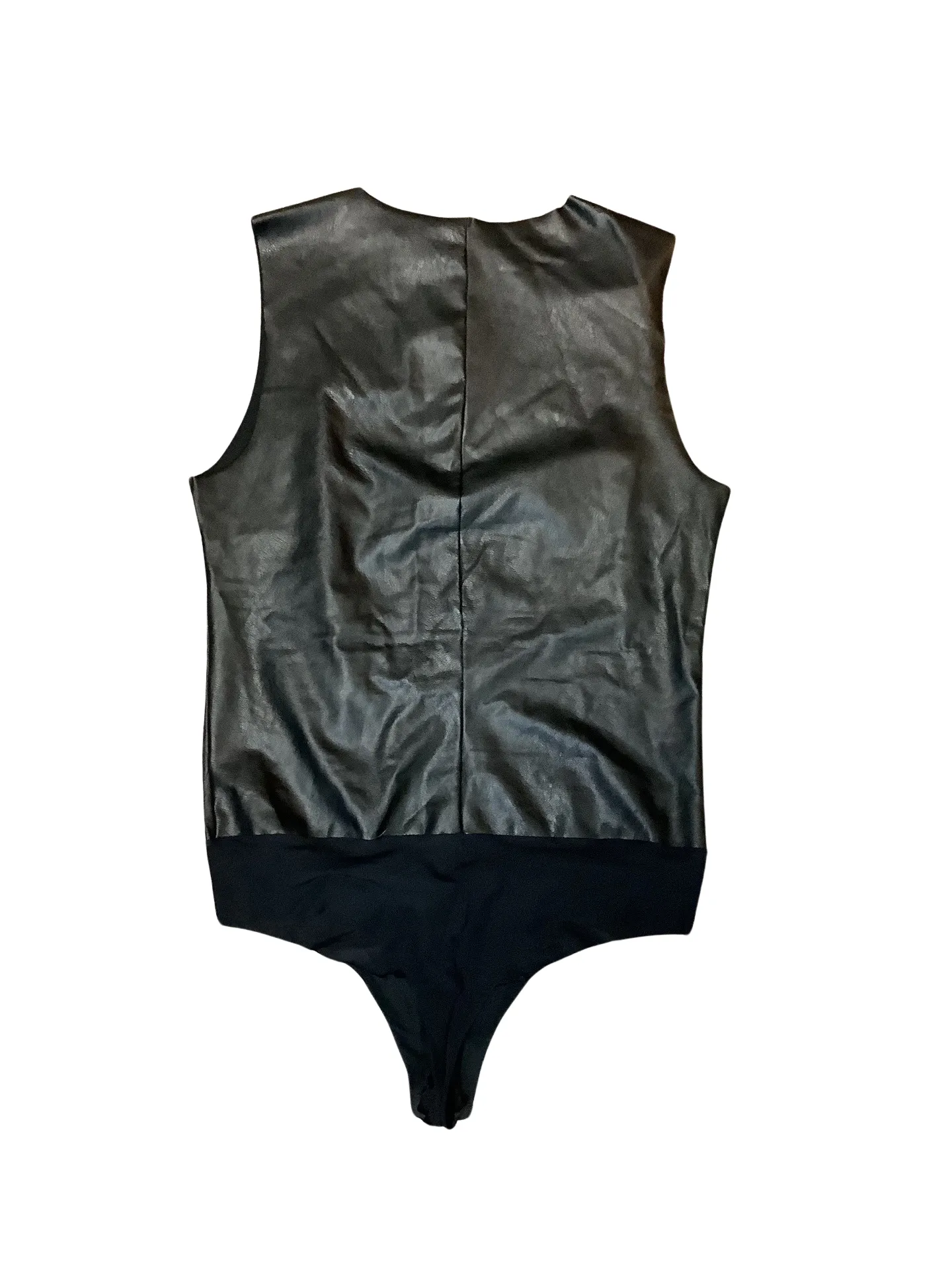commando Women's Bodysuit Black Faux Leather Size: L