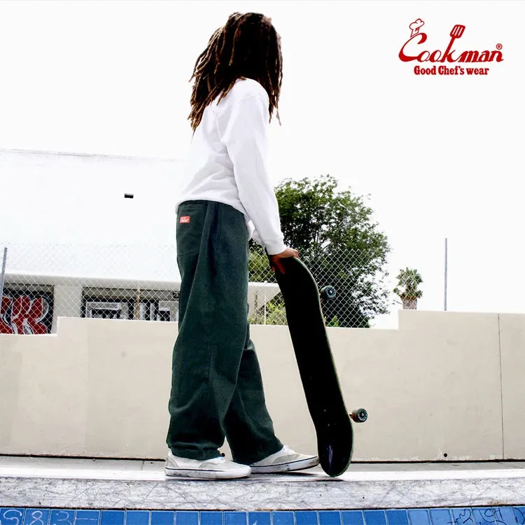 Cookman Chef Pants Semiwide- Corduroy : Dark Green