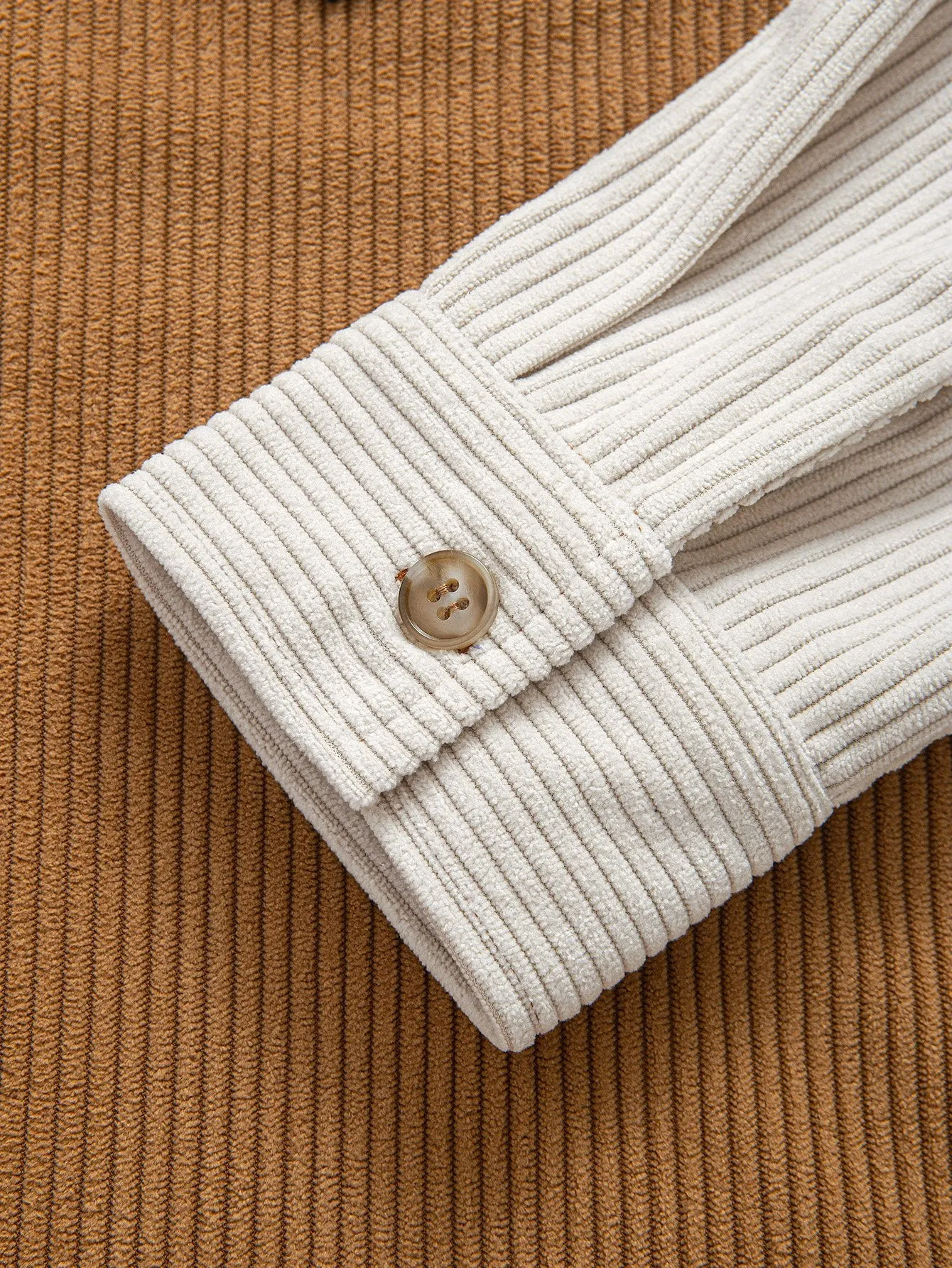 Corduroy Patchwork Shirt & Straight Leg Corduroy Pants