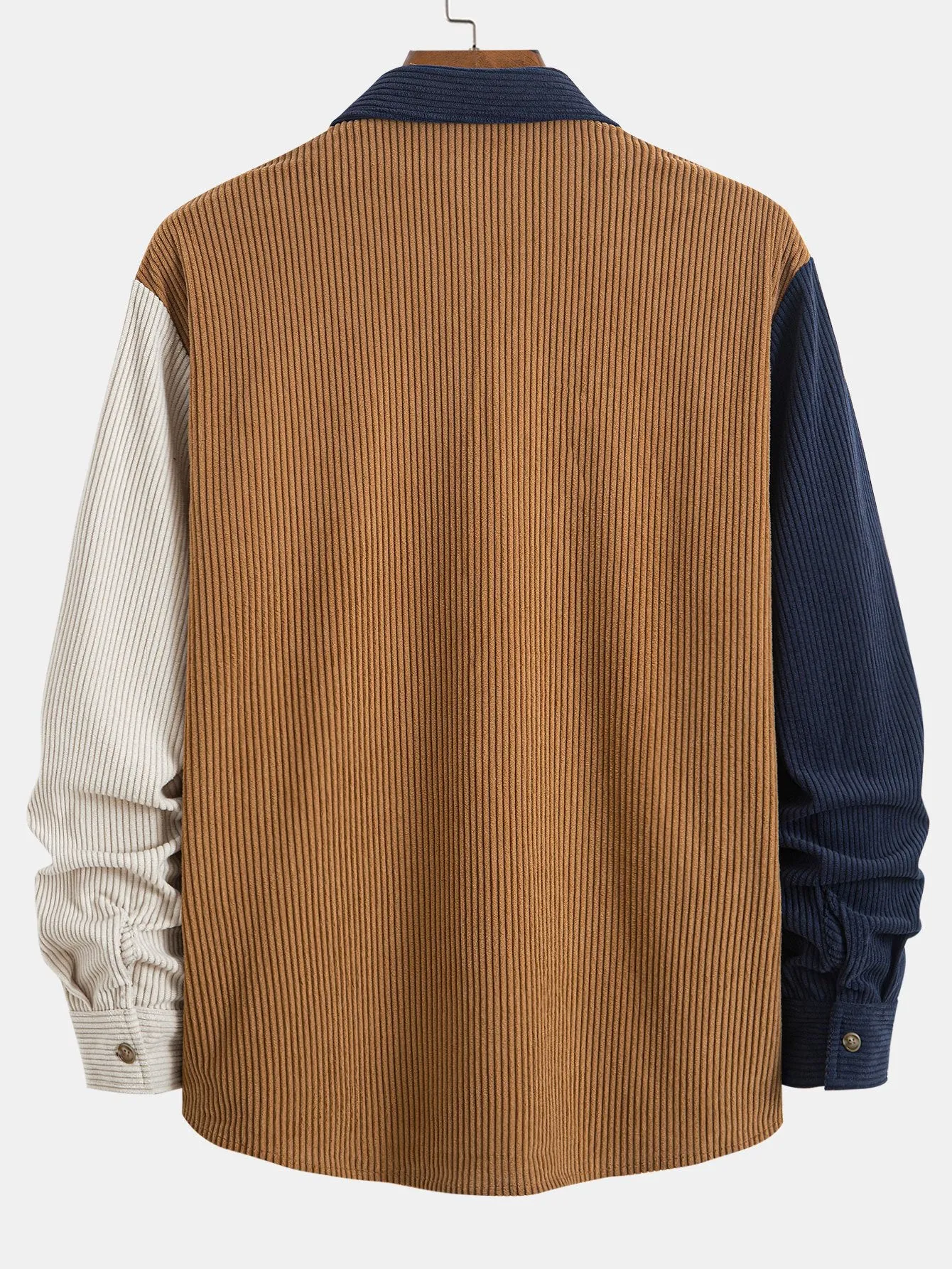 Corduroy Patchwork Shirt & Straight Leg Corduroy Pants