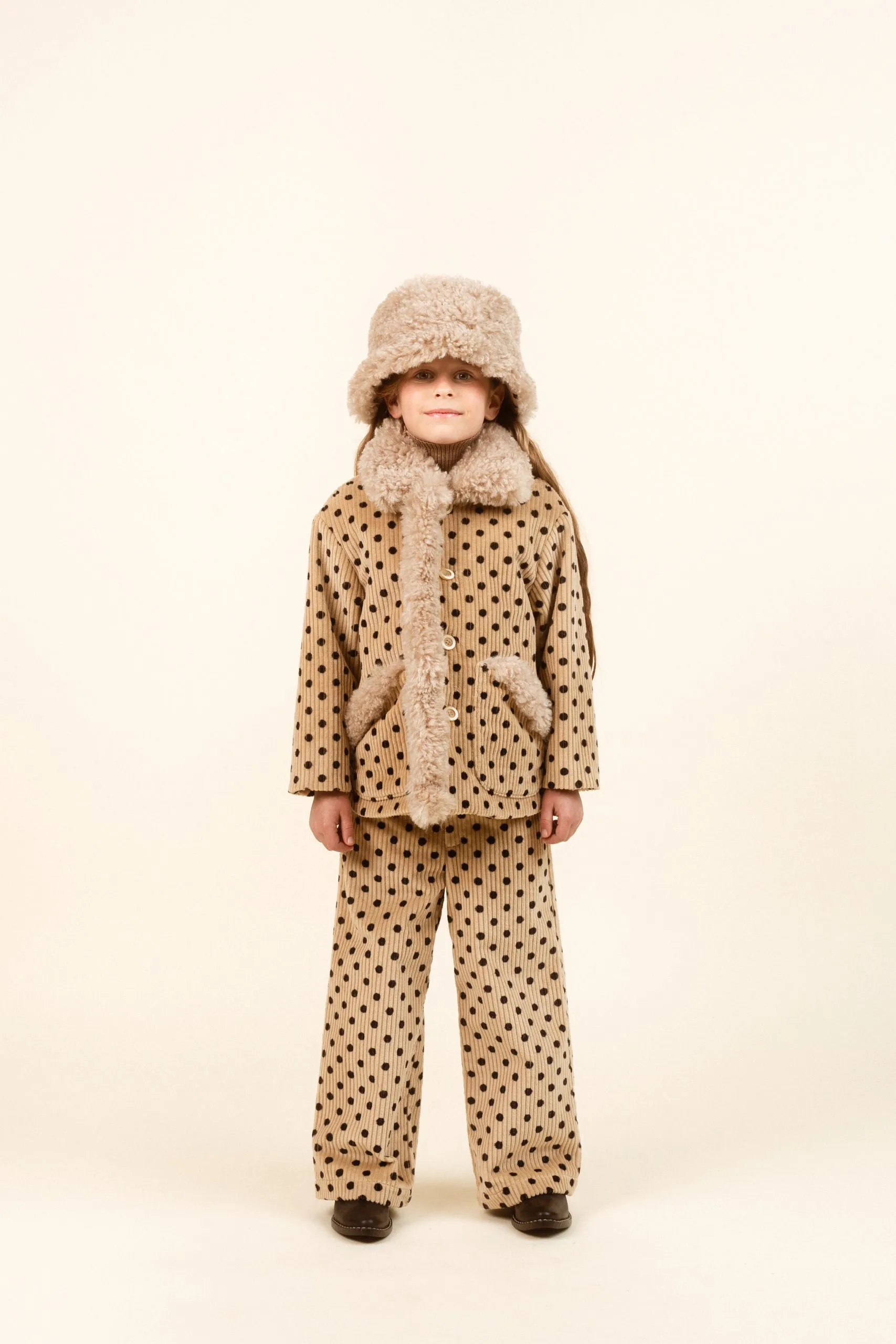 Corduroy Wide Trousers Powder Brown