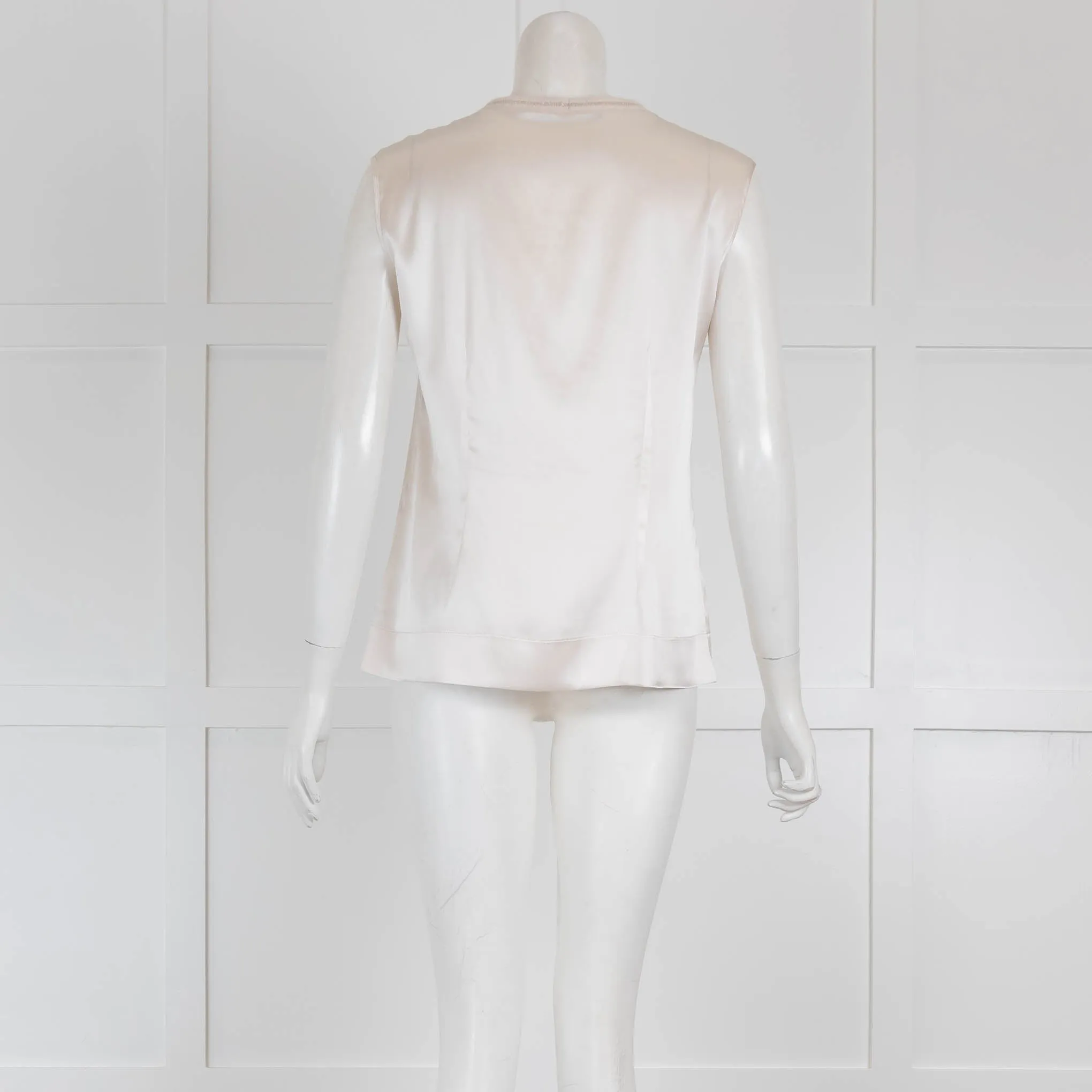 D'Exterior Silk Vest with Knit Lurex Neck