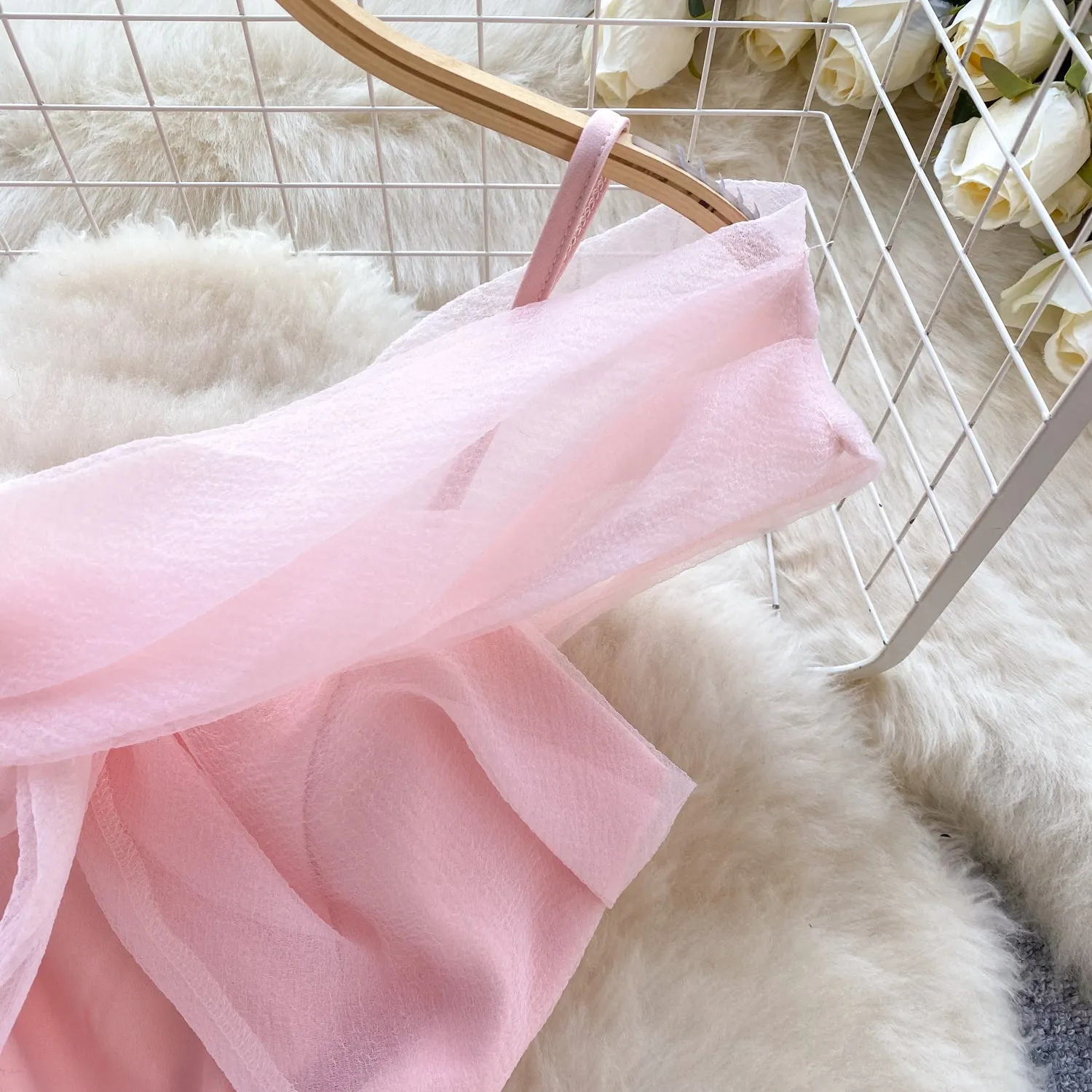 Fairy Knotted Mesh Slip Dress