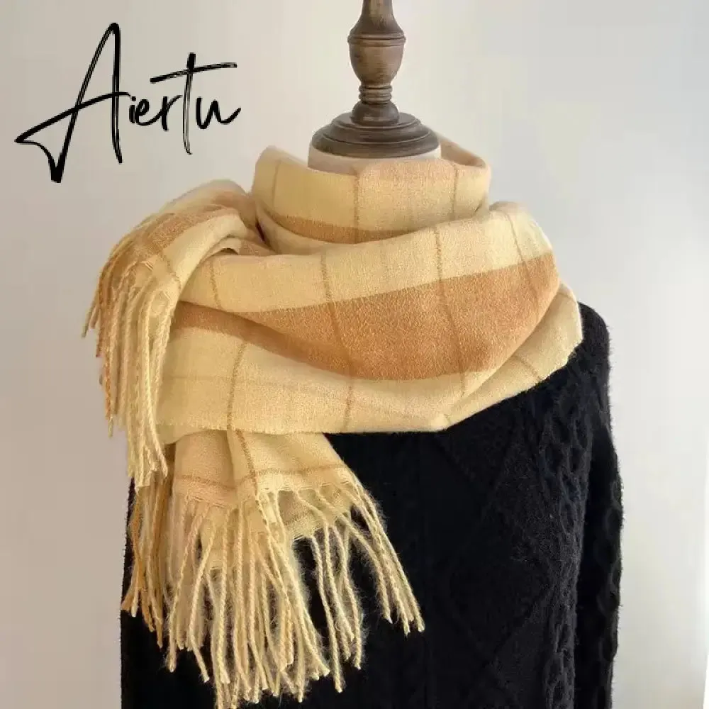 Fashion winter plaid scarf female autumn and winter everything new British classic imitation cashmere  plaid sha