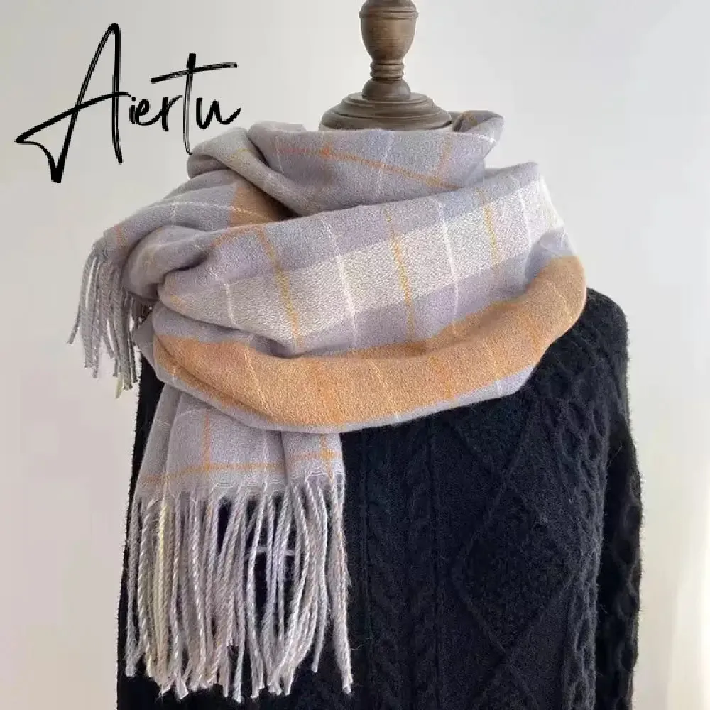 Fashion winter plaid scarf female autumn and winter everything new British classic imitation cashmere  plaid sha