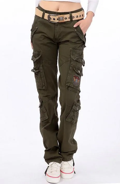 Female Cargo Multi Pockets Loose Pants