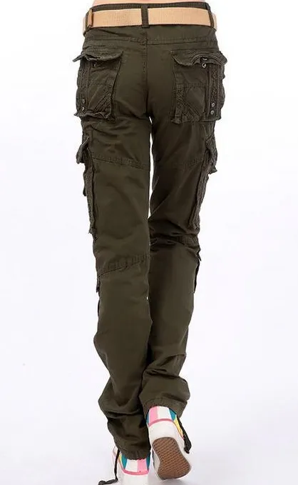 Female Cargo Multi Pockets Loose Pants