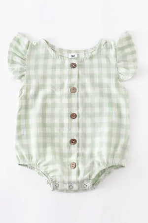Green Plaid Romper