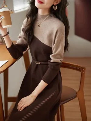 Half Turtleneck Knit Dress