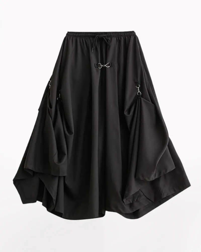 Harajuku Wide-Leg Cargo Skirt Pants