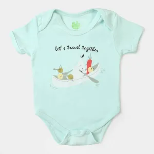 Infant Basic Cotton Romper Unisex Travel Together - Sky Blue
