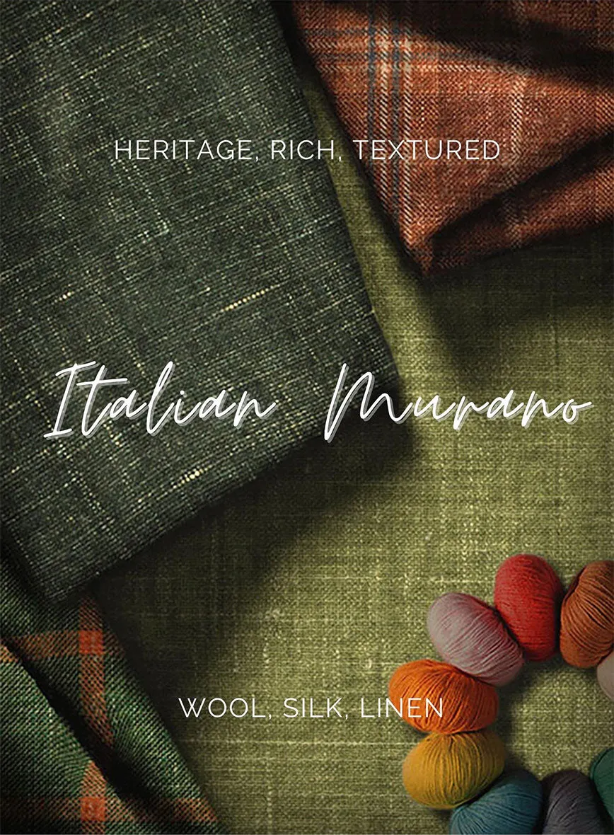 Italian Murano Padro Brown Wool Linen Silk Pants