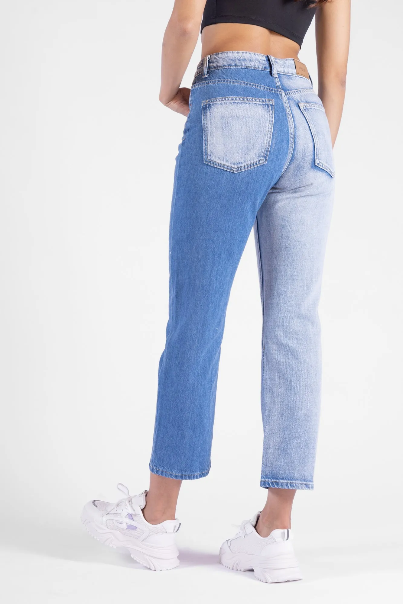 Jean Wide Leg doble tono