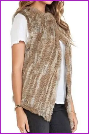 Knitted Rabbit Fur Gilet DO1426