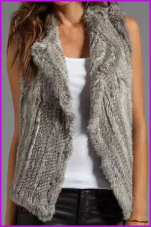 Knitted Rabbit Fur Gilet DO1426
