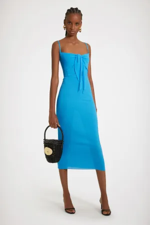 Knot-front slip dress in organic cotton