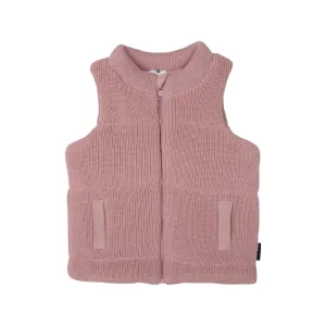 Lined Knit Vest Dusty Pink