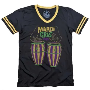 Mardi Gras Drums V-Neck Tee
