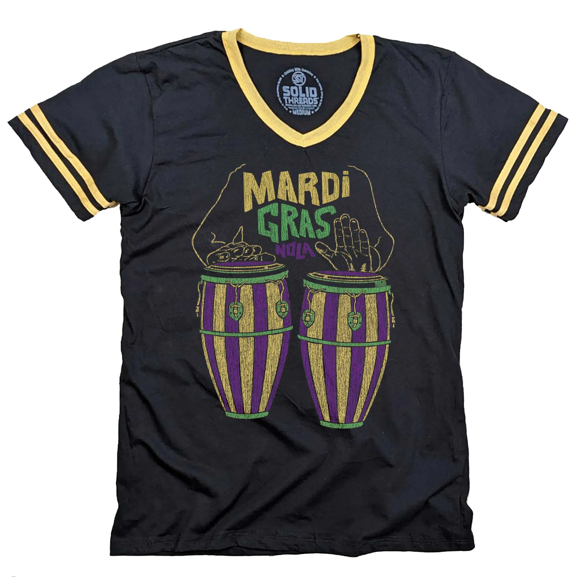 Mardi Gras Drums V-Neck Tee