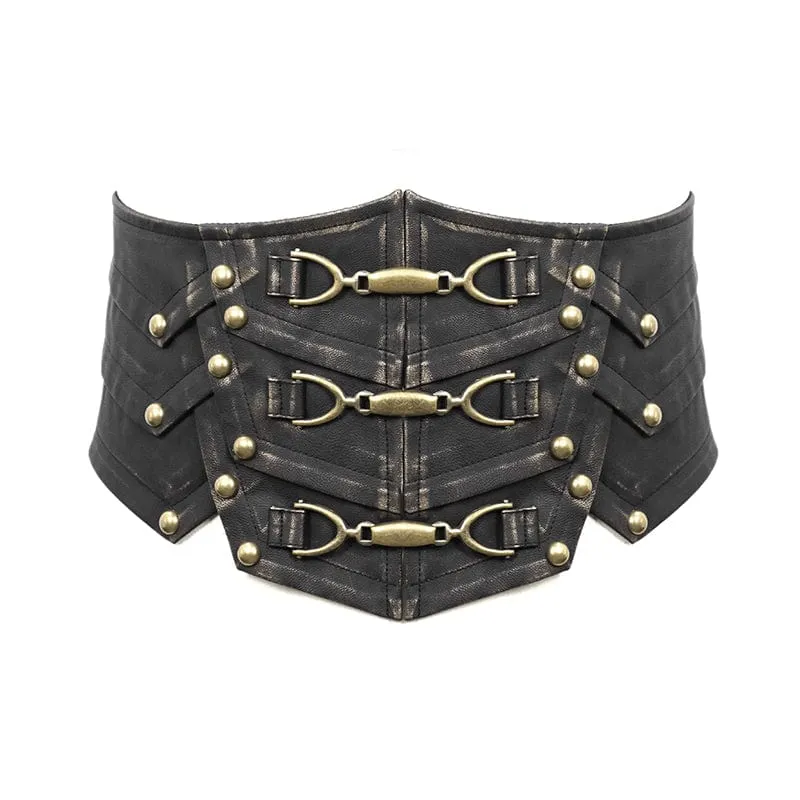 Men's Punk Faux Leather Rivers Belt