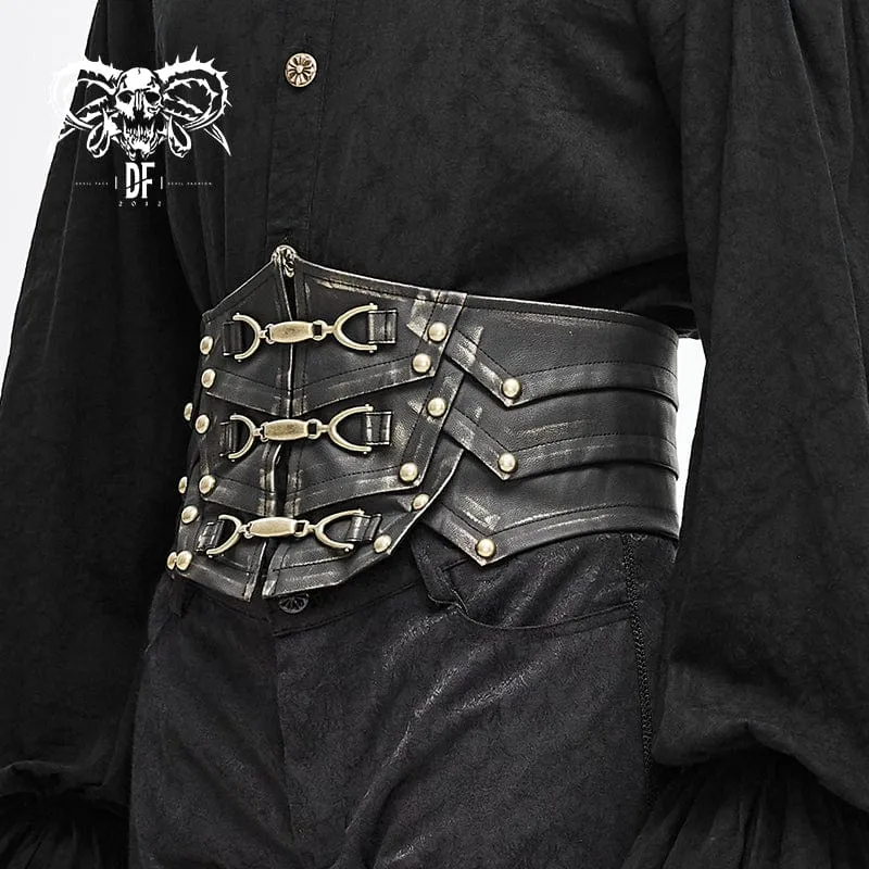 Men's Punk Faux Leather Rivers Belt
