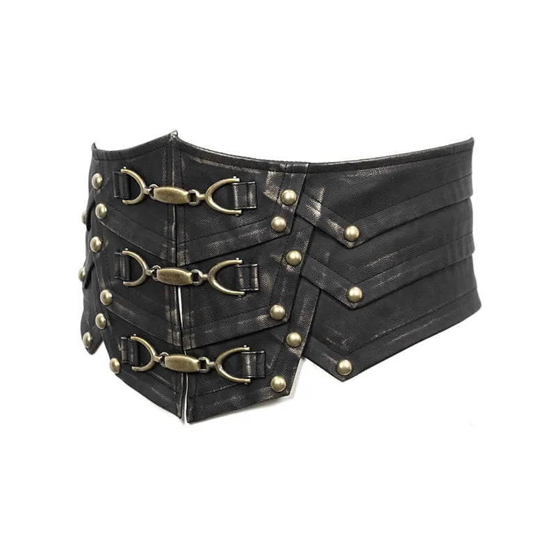 Men's Punk Faux Leather Rivers Belt