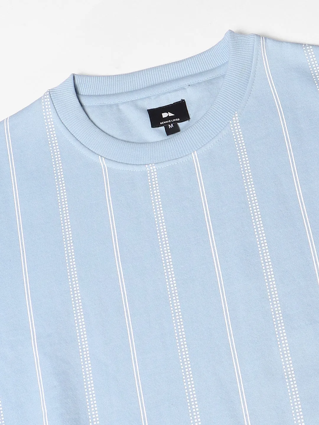 Men's Striped Round Neck Pullover Sweatshirt