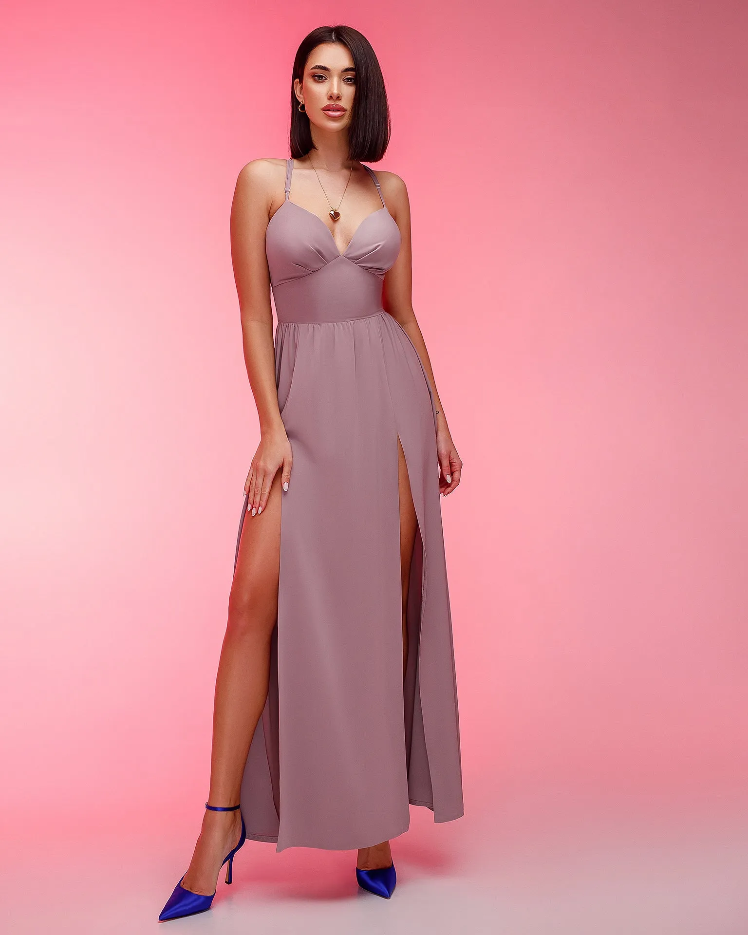 Mocco V-Neck Slip Midi Dress