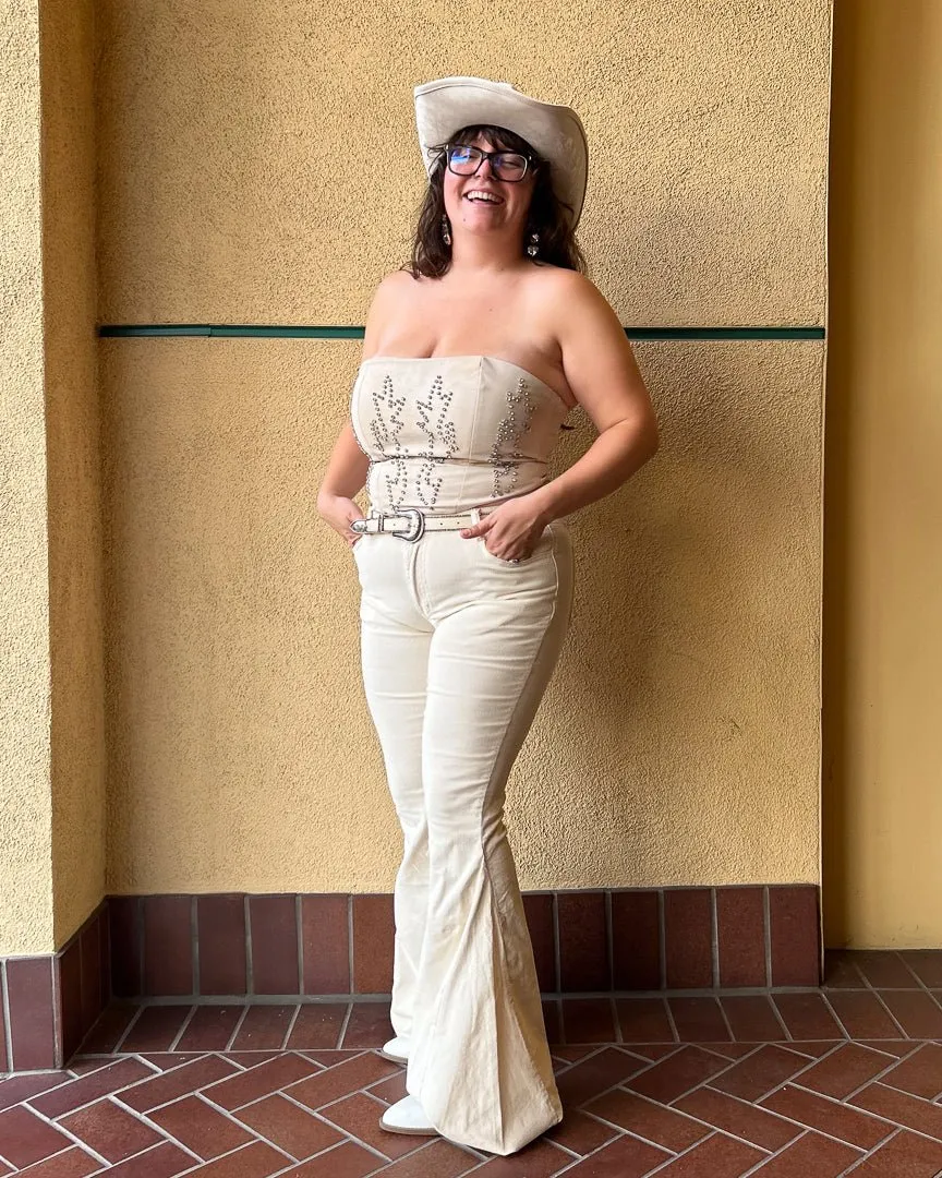 Moonstruck Cream Corduroy Flare Pants