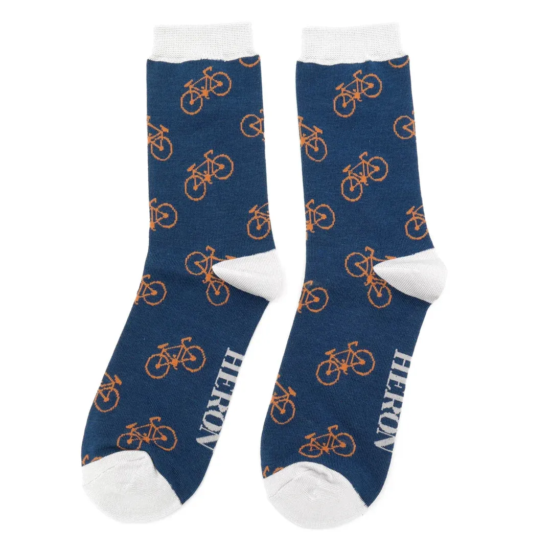 Mr Heron Bikes Socks Navy