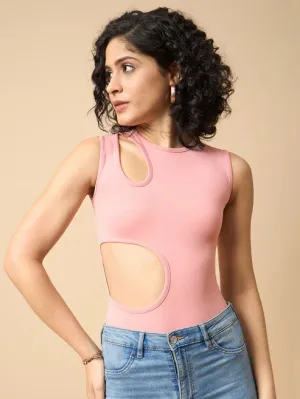 Peach Cut Out Bodysuit