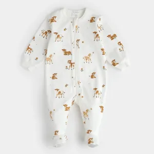 Petit Lem - Organic Zipper Footie - Calves