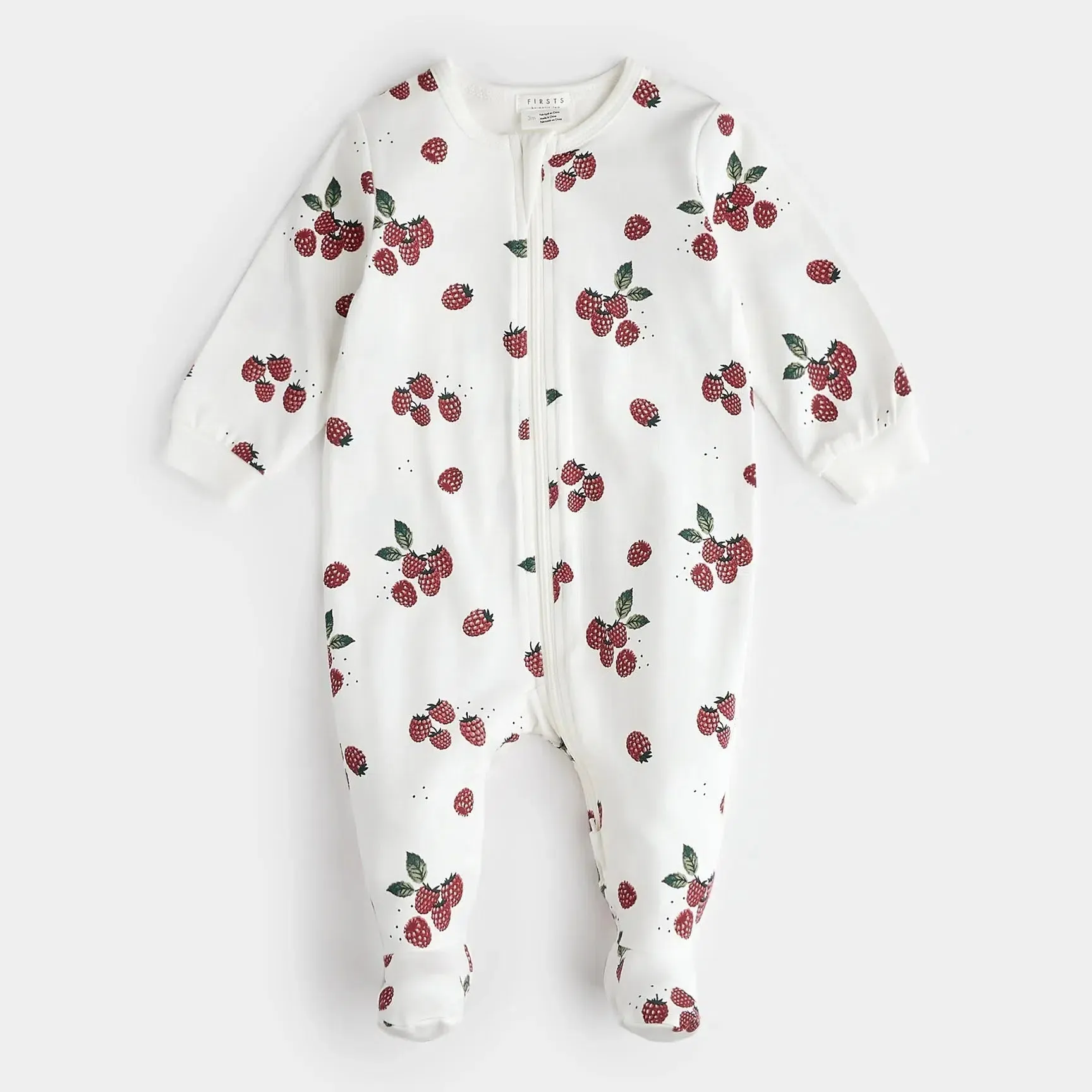 Petit Lem - Organic Zipper Footie - Raspberries