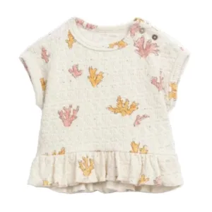 Play Up - Organic Jersey Jacquard Tee - Coral