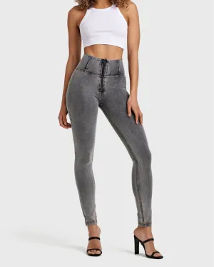 Push-Up High-Waist Super Skinny Jeans