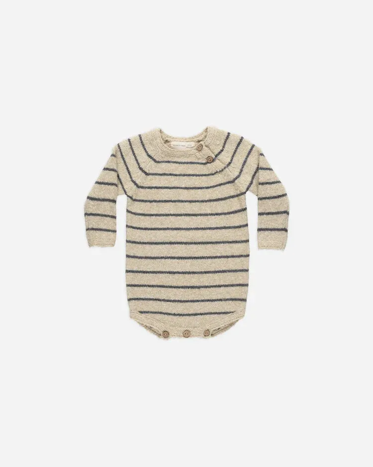 Riggens Knit Romper - Indigo Stripe *LAST ONE - 3/6m*