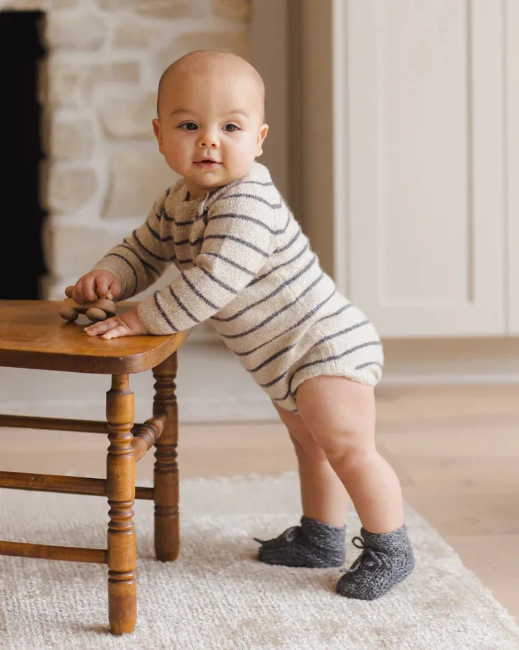 Riggens Knit Romper - Indigo Stripe *LAST ONE - 3/6m*