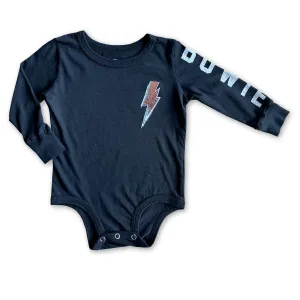 Rowdy Sprout David Bowie Bolt Long Sleeve Black Bodysuit
