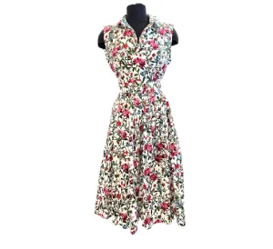 Samantha Sung - Claire Collared Sleeveless Dress in Petite Flora Print