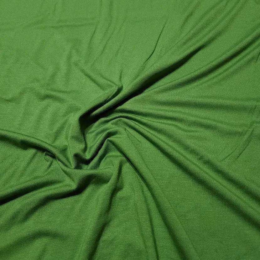 Silky Viscose Spandex Euro Knit Fabric - Beautiful Solid Green Sage Color - 4-Way Stretch - Sold by the 1/2 Yard