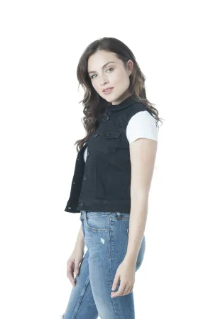 Sleeveless Button Up Denim Jacket Vest