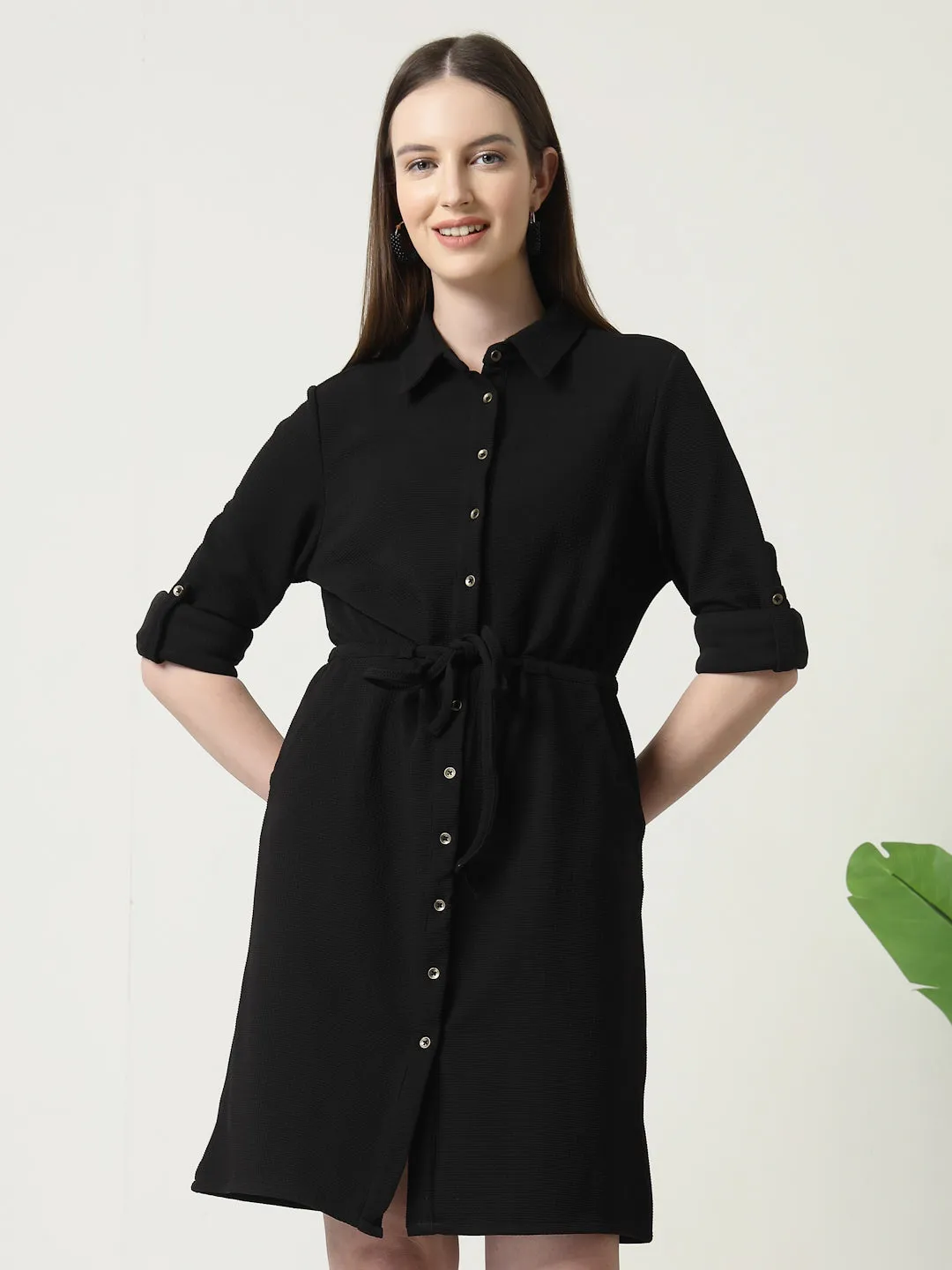 Style Quotient Women Black Knit dress